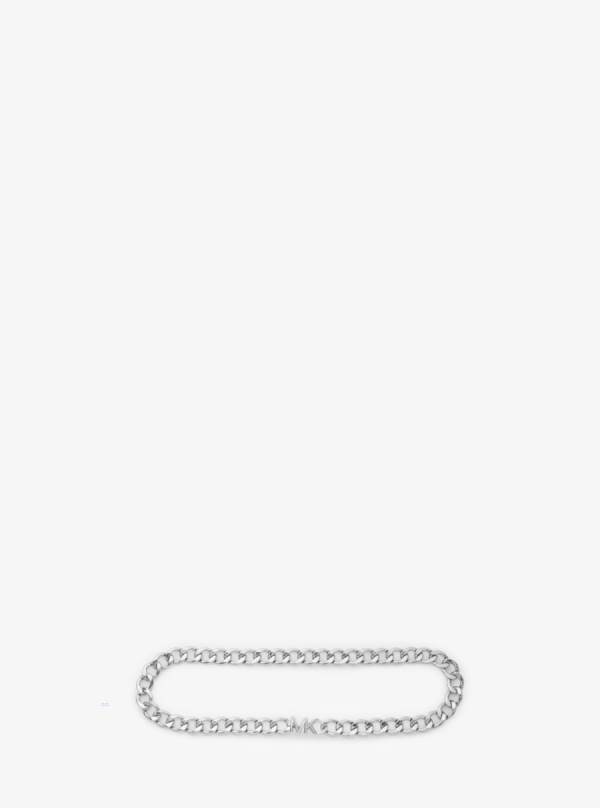 Damske Opasky Michael Kors Logo Silver-Tone Chain Strieborne - Doplnky Michael Kors Levně | JXSQT-4870